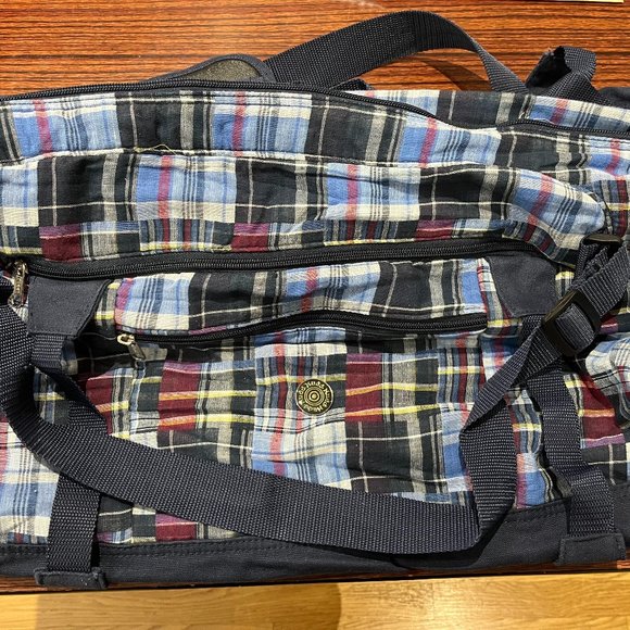 Mudd Handbags - Mudd Blue Plaid Duffel/Travel Bag